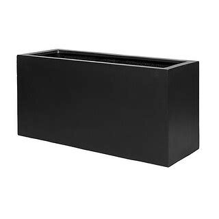 black metal plant box|black rectangular planter box outdoor.